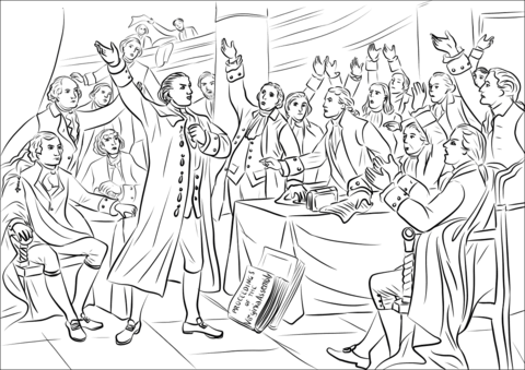 Patrick Henry And His  Give Me Liberty Or Give Me Death  Speech Coloring Page